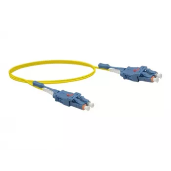 Duplexní single-mode optický patch kabel EXERTIS CONNECT LC/UPC na LC/UPC Uniboot OS2 3 m žlutý bezhalogenový 392933