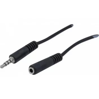 EXERTIS CONNECT 3.5mm Stereo Audio Extension Cable, Male to Female, 2m, Black 721133