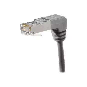 EXERTIS CONNECT Cat.6A S/FTP Angled Patch Cable, 0.7 m, Grey 854287