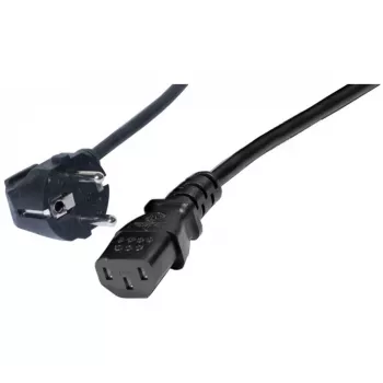 Exertis Connect Angled Schuko to IEC C13 Power Cable, 1 m, Black 808008