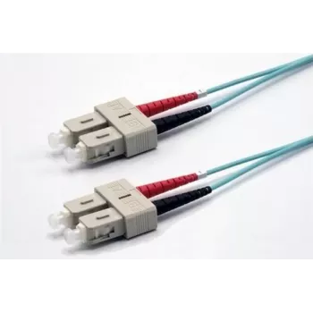 Duplexní optický patch kabel OM3 Ekivalan SC/SC, 50/125 µm, aqua, 2,0 m COZOM3DCDC2SA0020A