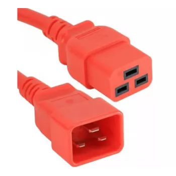 Exertis Connect 2m Red IEC C20 to C19 Power Extension Cable 16A 250V 640056