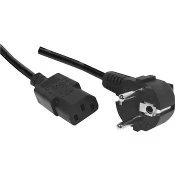 Exertis Connect 3m Angled Schuko to C13 Mains Power Cable, Halogen-Free, Black 807951