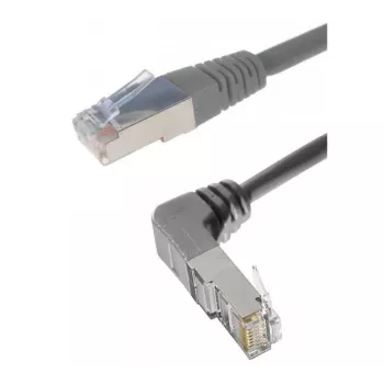 Patch kabel Exertis Connect Cat. 6A S/FTP, úhlový na přímý, šedý, 2 m 854304