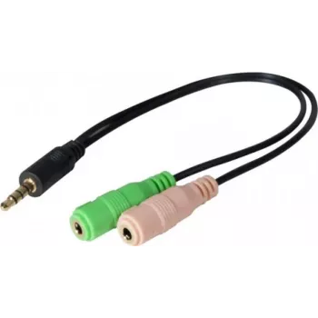 Adaptér pro headset CTIA Exertis Connect – 3,5mm TRRS na dual TRS (rozdvojka sluchátka/mikrofon) 721135