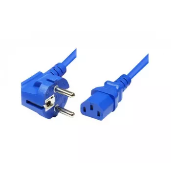 Exertis Connect Mains Power Cable, Angled Schuko Plug to IEC C13 Coupler, Blue, 5.0 m (808017)