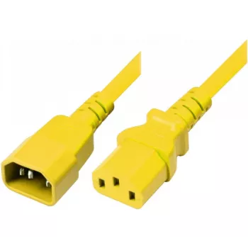 IEC napájecí kabel Exertis Connect C14 na C13, žlutý, 1,8 m 808045