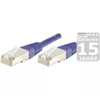 Síťový kabel EXERTIS CONNECT Cat.6 S/FTP PiMF, fialový, 3,0 m, slim s ochranou západky 854457