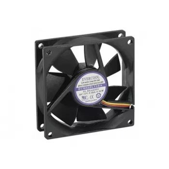 Skříňový ventilátor Exertis Connect Evercool 80 mm – kluzné ložisko, 2000 ot./min, 26,5 CFM, černý 910184