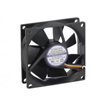 Skříňový ventilátor Exertis Connect Evercool 80 mm – kluzné ložisko, 2000 ot./min, 26,5 CFM, černý 910184