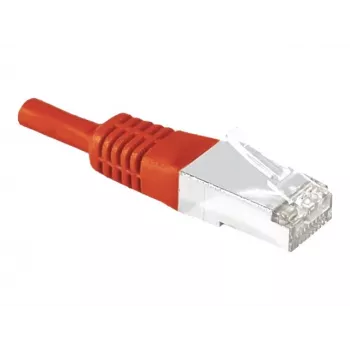 Propojovací kabel Cat.6a F/UTP EXERTIS CONNECT 859540, červený, 15 m, 10 Gbps, Slim Snagless Boot
