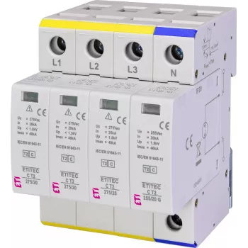Přepěťová ochrana ETI ETITEC C T2 275/20 3+1 002440403, typ 2, 275 V AC, 4pólová