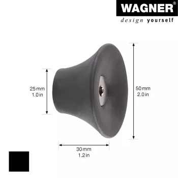 Věšák na oblečení Wagner design yourself TULIP, 1 háček, černý, ze slitiny zinku, práškově lakovaný, šroubová montáž 17030221