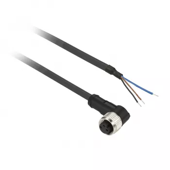 Propojovací kabel TMSS GERMANY Telemechanique Sensors M12 zásuvka předpřipravený, 4pinový, 5 m PUR, černý, přímý, IP67/IP65/IP69K, 4 A, 250 V AC/DC, řada OsiSense XZ - XZCP0666L5