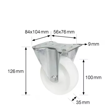 Pevné kolečko pro přepravní zařízení Wagner design yourself RO 8500 stříbrné (4850001), kolečko 80 mm, 100 kg
