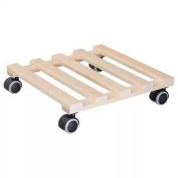 Pojízdný podstavec na květináče Wagner design yourself GH 0438, čtvercový, masivní bukové dřevo, 34 x 34 x 8 cm, 4 otočná kolečka, nosnost 100 kg, přírodní, individuálně přizpůsobitelný 20043801