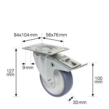 Otočné kolečko Wagner design yourself RO 7600 šedé 75 mm (4760001)