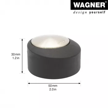 Podlahová dveřní zarážka Wagner Design Yourself EH 5181, zinkový odlitek s gumovým nárazníkem, matný nikl, 50 mm 15518111