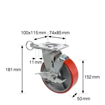 Otočné kolečko pro těžká břemena Wagner design yourself RO 0115 červené 100 mm 150 kg 4011501