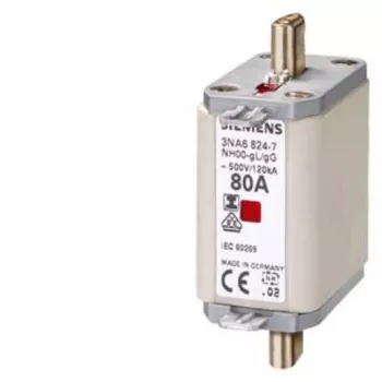 Siemens SENTRON NH tavná vložka, velikost NH00, gG, 100 A, 500 V AC / 250 V DC, nožové kontakty 3NA68307