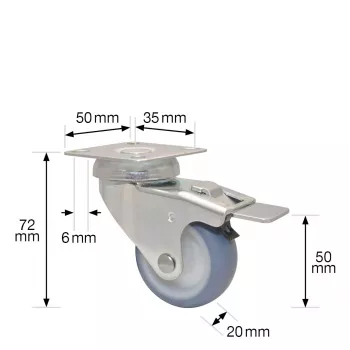 Otočné kolečko Wagner design yourself ECO RO 3550, kolečko 50 mm, šedé 3355001
