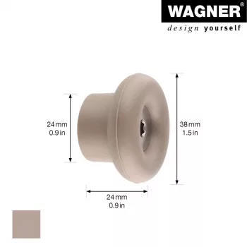 Věšák na oblečení Wagner design yourself DOT, taupe, 1 háček, ze slitiny zinku, šroubová montáž 17022121