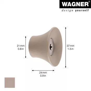 Věšák na oblečení Wagner design yourself TULIP, taupe, 1 háček, ze slitiny zinku, nástěnná montáž, zatížení 10 kg 17032121