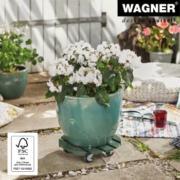 Rostlinný vozík WAGNER design yourself GH0528 plast, Ø 29 cm tmavě zelený kulatý, 1 ks 20052801