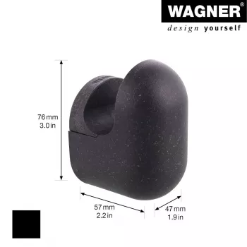 Věšák na oblečení Wagner design yourself PILL, 1 háček, černý, hliník, nástěnná montáž, 40 mm 17040221
