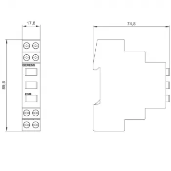 Pomocný spínač Siemens 5TE5802, 1NO+1NC, boční montáž, vícebarevný