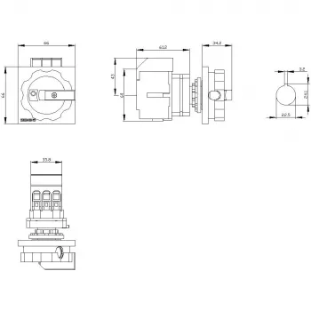 Hlavní vypínač / odpojovač zatížení SIEMENS SIRIUS 3LD3 16A 3pólový 3LD30540TK53