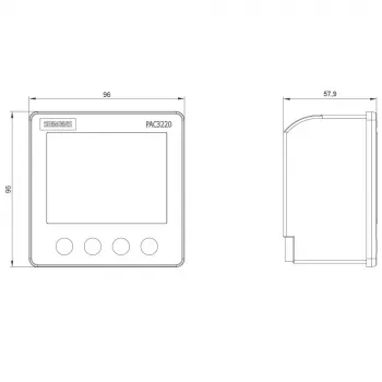 Měřicí přístroj výkonu Siemens SENTRON PAC3220, Modbus TCP, LCD, montáž do panelu 96x96mm, 690/400V AC, pomocné napájení 24-60V DC, šroubové svorky 7KM32201BA011EA0