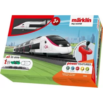 H0 digitální vlaková sada TGV Duplex, 5dílná, s Mobile Station 2, bílá/černá Märklin 029406