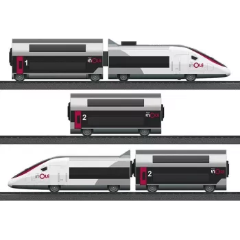 H0 digitální vlaková sada TGV Duplex, 5dílná, s Mobile Station 2, bílá/černá Märklin 029406
