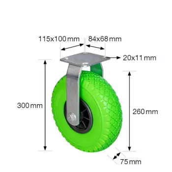 Těžká pevná kolečka RO 7266 zelená, Wagner design yourself (4726601)