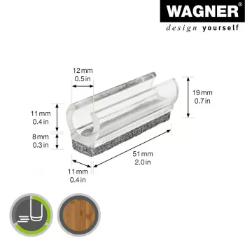 Nálepkové kluzáky na nábytek EH 0690 Wagner design yourself plast 12 mm kulaté nohy 4 ks bílé 15069099