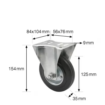 Pevné kolečko RO 8124 stříbrné, 50 mm kolo, nosnost 40 kg, Wagner design yourself 4812401