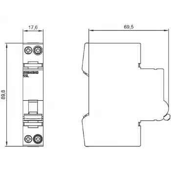 Jistič Siemens 5SL60166MC, 2pólový, 16 A, charakteristika C, 6 kA