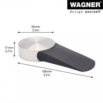Zarážka dveří Wagner Design Yourself EH 5116, zinkový odlitek s gumovým nárazníkem, Ø 50 mm, matný nikl 15511611