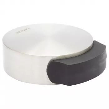 Dveřní zarážka na podlahu Wagner Design Yourself EH 5111, zinkový odlitek s pryžovým kroužkem, saténový nikl, průměr 50 mm (15511111)