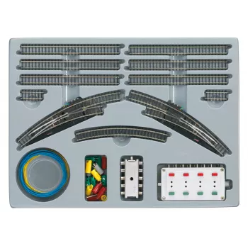 Sada prodloužení nádražní koleje T2 Märklin 08193, rozchod Z (1:220), kolej z alpaky