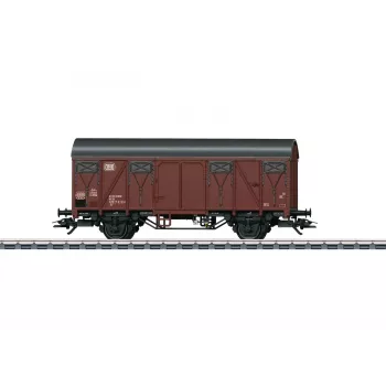Krytý nákladní vůz s brzdařskou plošinou Märklin 44500 H0, DB, epocha IV