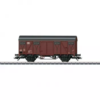 Krytý nákladní vůz s brzdařskou plošinou Märklin 44500 H0, DB, epocha IV