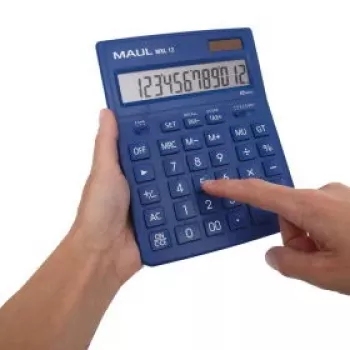 Stolní kalkulačka Maul MXL 12 světle modrá, 12místná, baterie a solární napájení 7267034