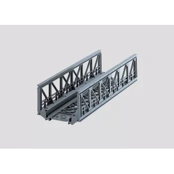 Märklin 07262 mřížový most pro modelovou železnici HO – šedý plastový stavebnicový jednokolejný most, délka 360 mm