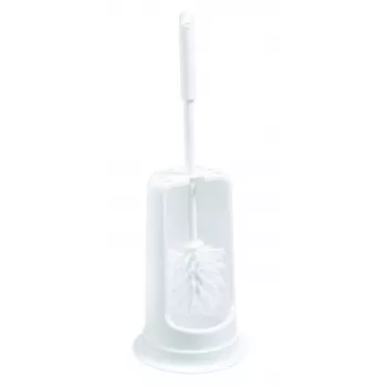 Haug Bürsten 6550 Toilet Brush & Holder Set, White Plastic