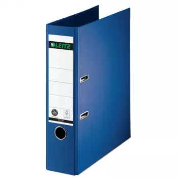 Pořadač LEITZ 180°, A4, 80 mm, modrý, potah z tvrzené lepenky s barevným papírovým povrchem, kapacita 600 listů, 1 ks (1007-00-68)