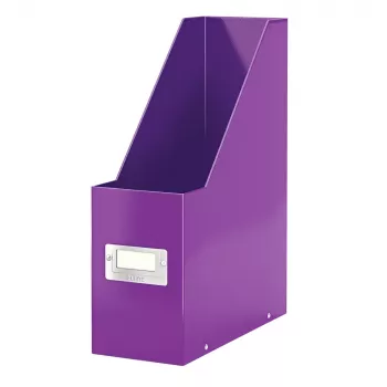 LEITZ Click & Store WOW stojan na časopisy A4, fialová tvrzená lepenka s PP fólií, montáž na patentky, 1 ks (6047-00-62)