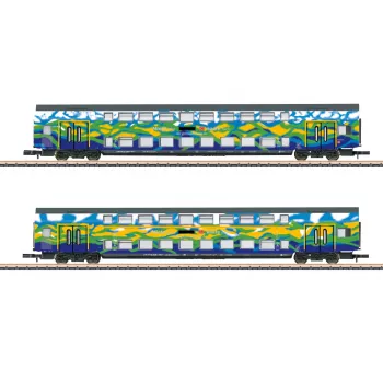 Märklin 87306 Z souprava dvoupodlažních vozů Touristik 1 DB AG – 2 dvoupodlažní vložené vozy