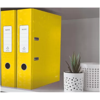 Pořadač s pákovým mechanismem Leitz 180° WOW A4 žlutý 80mm hřbet 600 listů karton 10050016